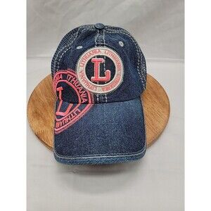 Robin Ruth Lithuania Denim Mesh SnapBack Hat Blue/Pink One Size